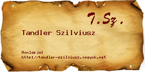 Tandler Szilviusz névjegykártya